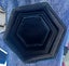 3 Hexagon Shape Glass MirrorJewellery Boxes Black Felt with Crystal Knob Handles Carousel 16