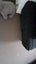 Gorgeous large black fake fur fabric ottoman with chrome feet. Carousel 6