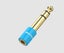 Vention 6.35mm Male to 3.5mm Female Audio Adapter Blue Aluminum Alloy Type Carousel 1