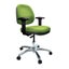 Buro Image Office Task Chair with Armrest, Polished Aluminium Base, Green Fabric Carousel 1