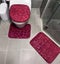 Bathroom Water-absorbing Non-slip Floor Mat Stone Pattern Carpet Set Red Carousel 1