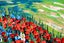 ART painting Flora & fauna Oil New canvas original mountains of poppies Carousel 7