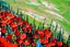 ART painting Flora & fauna Oil New canvas original mountains of poppies Carousel 12