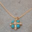 Rose Gold Pearl & Turquoise Womens Vintage Pendant - Full 18k UK Hallmark Carousel 4
