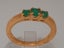 Rose Gold Natural Emerald Womens Trilogy Ring - Full 18ct Gold UK Hallmark Carousel 2