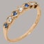 Rose Gold Natural Diamond & Sapphire Womens Eternity Ring - Full 14k UK Hallmark Carousel 1