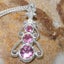 Sterling Silver Natural Pink Tourmaline Cubic Zirconia Bohemian Pendant & Chain Carousel 4