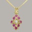 Gold Cubic Zirconia & Ruby Womens Pendant & Chain Carousel 1