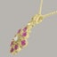 Gold Cubic Zirconia & Ruby Womens Pendant & Chain Carousel 3