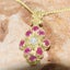Gold Cubic Zirconia & Ruby Womens Pendant & Chain Carousel 4
