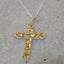 White Gold Natural Citrine Womens Cross Pendant & Chain Carousel 4