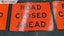 5 Aluminium Reflective Orange ROAD CLOSED AHEAD Signs Carousel 2