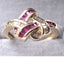 Vintage 14 Kt Yellow Gold Knot Style Ring 16 Baguette cut Rubies/ Diamond Ring Carousel 4