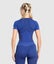 GYMSHARK Size M Sport Seamless Midi Top Blue Carousel 2