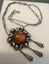Outstanding VINTAGE Sterling Silver & Amber Pendant Necklace Carousel 2