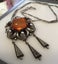 Outstanding VINTAGE Sterling Silver & Amber Pendant Necklace Carousel 3