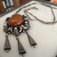 Outstanding VINTAGE Sterling Silver & Amber Pendant Necklace Carousel 4