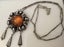 Outstanding VINTAGE Sterling Silver & Amber Pendant Necklace Carousel 1