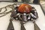 Outstanding VINTAGE Sterling Silver & Amber Pendant Necklace Carousel 8