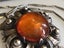 Outstanding VINTAGE Sterling Silver & Amber Pendant Necklace Carousel 15