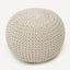 COMFEYA Premium Cotton Round Foot Stool - Beige Carousel 1