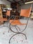Quality PAIR American Made Wrought Iron Thick Hide Leather Armchairs Carousel 8