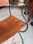 Quality PAIR American Made Wrought Iron Thick Hide Leather Armchairs Carousel 9