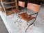Quality PAIR American Made Wrought Iron Thick Hide Leather Armchairs Carousel 3