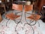 Quality PAIR American Made Wrought Iron Thick Hide Leather Armchairs Carousel 13