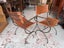 Quality PAIR American Made Wrought Iron Thick Hide Leather Armchairs Carousel 16