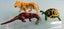 Vintage John Hill Zoo Lead Otter with Fish, Tortoise & Tiger Carousel 1