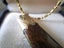 *** RARE VINTAGE 9K GOLD PETRIFIED KAURI PENDANT & CHAIN *** Carousel 2