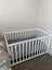 White Wooden Baby Cot with Mattress Carousel 2