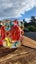 ~" Mid Century Japanese Multi Coloured Art Glass Candle Holder "~ Carousel 3