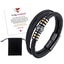Mens To My Son Love You Forever Leather Braided Bracelet Wristband + Gift Card Carousel 13