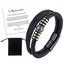 Mens To My Son Love You Forever Leather Braided Bracelet Wristband + Gift Card Carousel 14