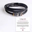 To My Son Love You Forever Leather Braided Bracelet Wristband + Gift Card Carousel 1