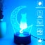 THE CATTAGE - Beautiful Cat On Moon LED Night Light 7 Different Colours USB Carousel 2