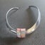 STERLING SILVER CHOKER WITH LOVELY ATTACHED MOTHER OF PEARL PENDANT Carousel 1