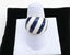 Vtg DAISY White & Blue Enamel 14CT Yellow on White Gold Ring, Size N * RV $2970 Carousel 1