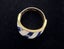 Vtg DAISY White & Blue Enamel 14CT Yellow on White Gold Ring, Size N * RV $2970 Carousel 8