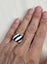 Vtg DAISY White & Blue Enamel 14CT Yellow on White Gold Ring, Size N * RV $2970 Carousel 2