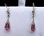 18ct Solid Gold Rubellite Tourmaline Art Nouveau Drop Prcd Earrings w/ Valuation Carousel 11