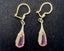 18ct Solid Gold Rubellite Tourmaline Art Nouveau Drop Prcd Earrings w/ Valuation Carousel 9
