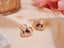 Hand-painted Enamel Flower Heart Earrings with Pearl Carousel 5