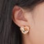 Hand-painted Enamel Flower Heart Earrings with Pearl Carousel 7