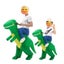 Green Inflatable Dinosaur Rider Size 100-125CM Carousel 3