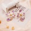 Handcrafted Enamel Flower Pearl Earrings with Diamond Butterfly. Bridal Earring Carousel 3