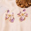 Handcrafted Enamel Flower Pearl Earrings with Diamond Butterfly. Bridal Earring Carousel 4