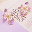 Handcrafted Enamel Flower Pearl Earrings with Diamond Butterfly. Bridal Earring Carousel 6